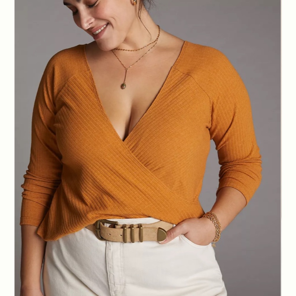 Maeve Copper Wrap Top Anthropologie